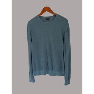 Todd Snyder Mens Blue Crew Neck Sweater L Cotton & Mulberry Silk Blend